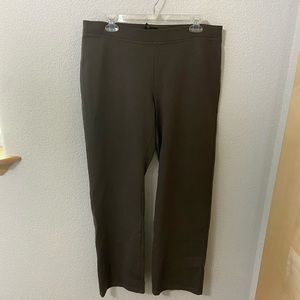 Eileen Fisher Ponte Pants Wide Leg Trousers Pull On Medium Brown